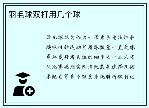 羽毛球双打用几个球